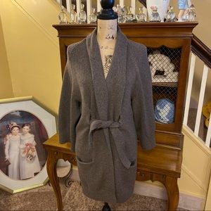 ❤️Vince NWT Brown Belted Sweater Jacket. Size L.